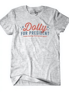 Dolly For President T-Shirt Gray
