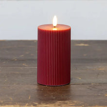 Load image into Gallery viewer, Red Grooved 3D Flame Candle
