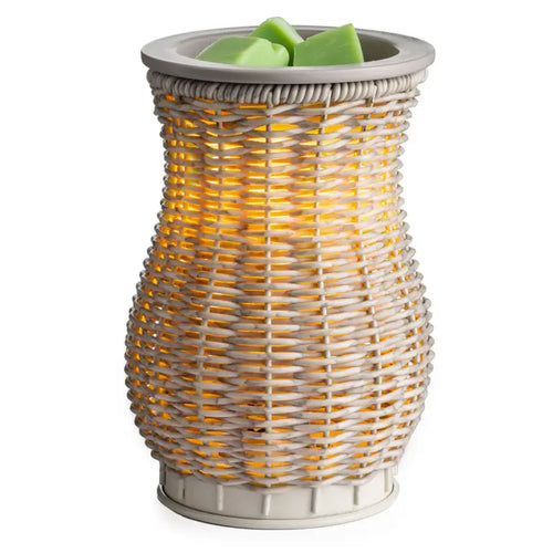 Illumination Fragrance Warmer-Deluxe Gray Wash Wicker