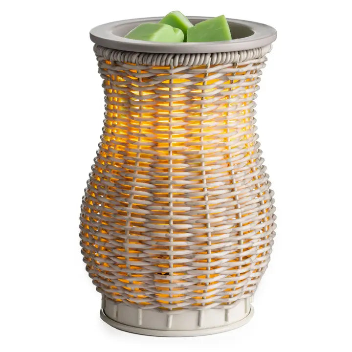 Illumination Fragrance Warmer-Deluxe Gray Wash Wicker