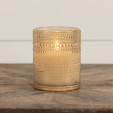 Load image into Gallery viewer, Champagne Dotted Glass 3D Flame Candle