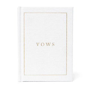 Wedding Vow Books - Wedding Keepsake Book W/Gold Foil Linen