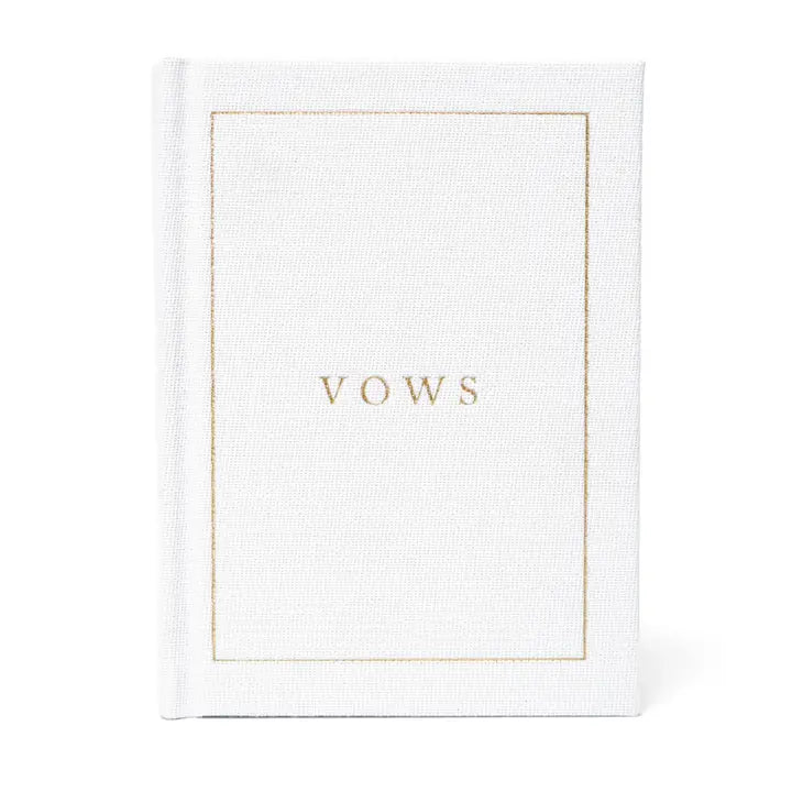 Wedding Vow Books - Wedding Keepsake Book W/Gold Foil Linen