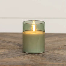 Load image into Gallery viewer, Green Glass 3D Flame Candle