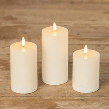 Load image into Gallery viewer, Cream Grooved 3D Flame Candle