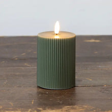 Load image into Gallery viewer, Green Grooved 3D Flame Candle