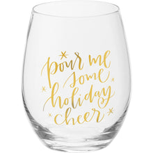 Load image into Gallery viewer, Holiday Stemless Wine Glass