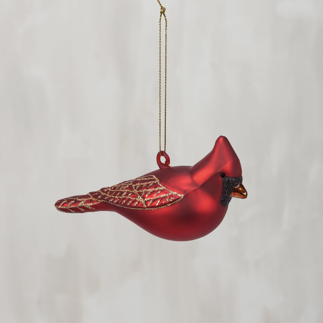 Glass Cardinal Ornament