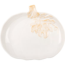 Load image into Gallery viewer, White Ceramic Pumpkin Plate