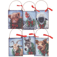 Load image into Gallery viewer, Plaid Christmas Animal Ornament