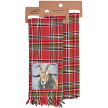 Load image into Gallery viewer, Plaid Christmas Animal Towel