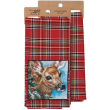 Load image into Gallery viewer, Plaid Christmas Animal Towel