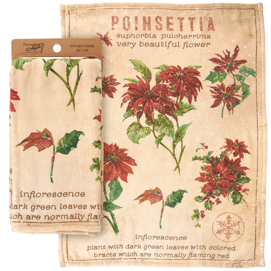 Poinsettia Kitchen Towel