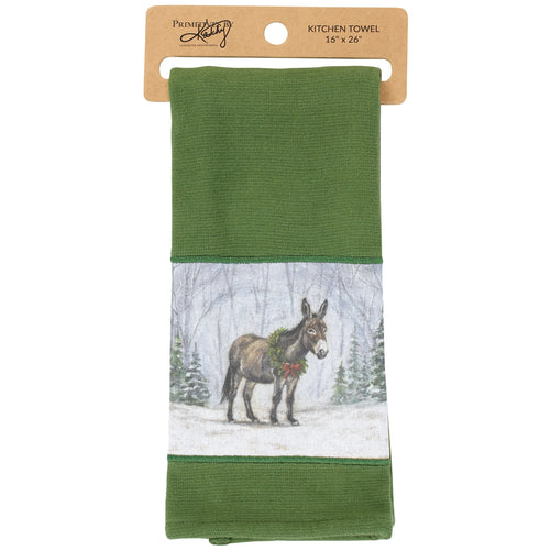 Snowy Donkey Kitchen Towel