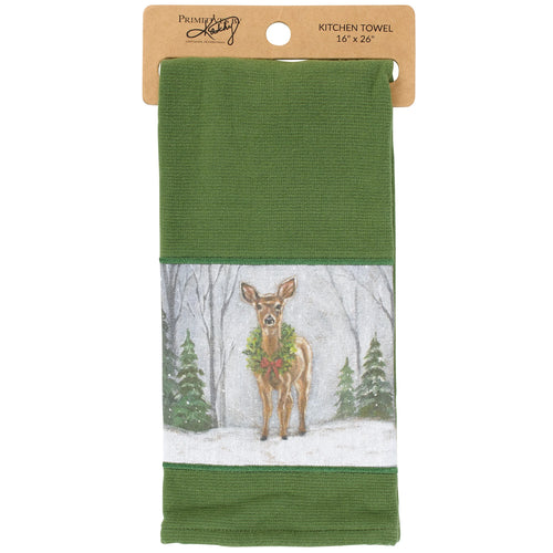 Snowy Deer Kitchen Towel