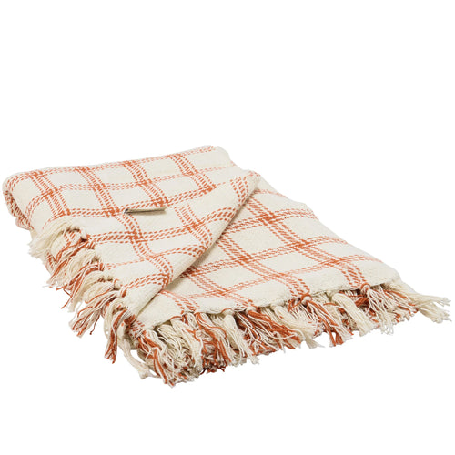 Burnt Orange Plaid Throw