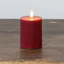 Load image into Gallery viewer, Red Grooved 3D Flame Candle
