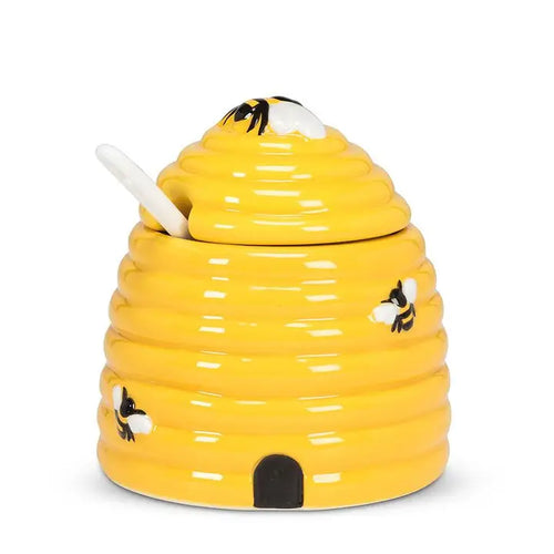 Beehive Covered Jar w/Spoon
