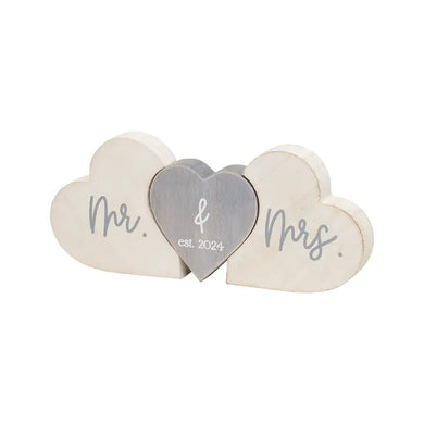 Mr & Mrs 2024 Triple Heart Cutout