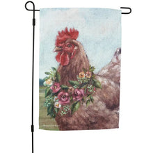 Load image into Gallery viewer, Floral Chicken Garden Flag