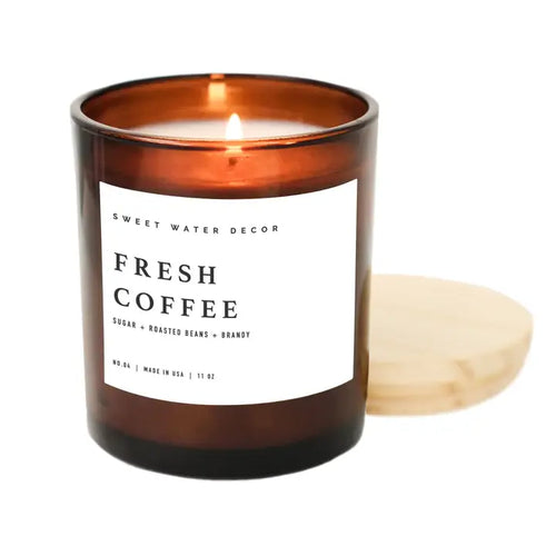 Fresh Coffee Amber Jar Soy Candle