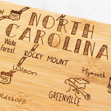 Load image into Gallery viewer, Destination North Carolina State-Shaped Cutting Board