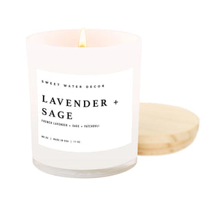 Lavender & Sage White Jar Soy Candle