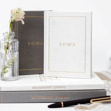 Load image into Gallery viewer, Wedding Vow Books - Wedding Keepsake Book W/Gold Foil Linen