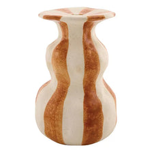 Load image into Gallery viewer, Orange Striped Ceramic Candle Holder