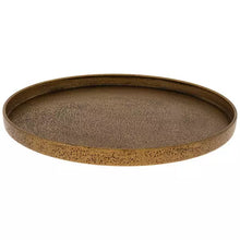 Load image into Gallery viewer, Antique Gold Round Metal Tray