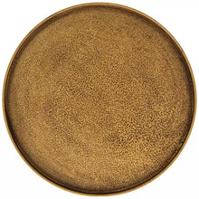 Load image into Gallery viewer, Antique Gold Round Metal Tray