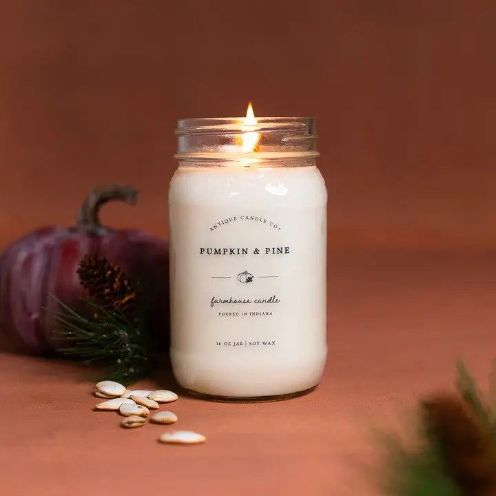 Pumpkin & Pine Mason Jar Candle