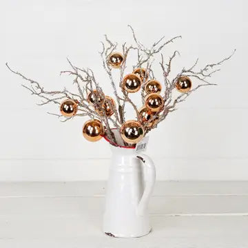 Glitter Twig Pick w/ Bronze Balls