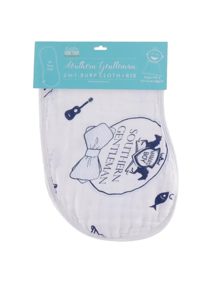 Southern Gentleman 2-in-1 Burp Cloth/Bib