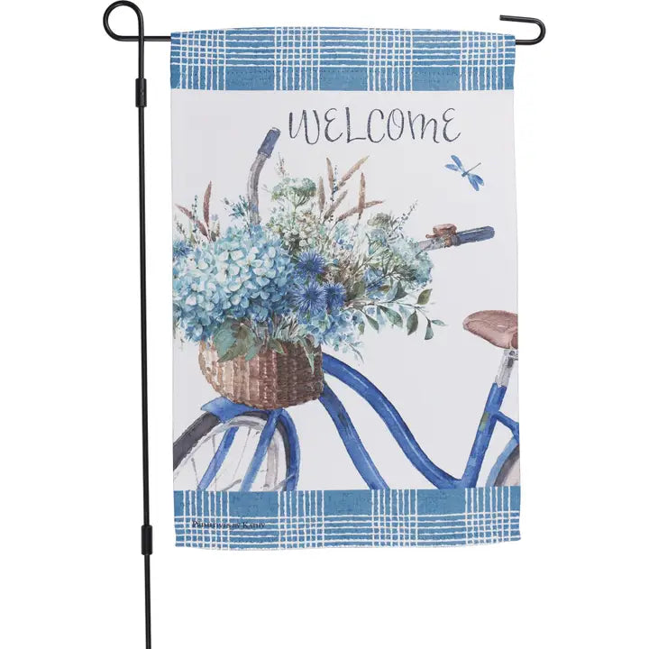 Welcome Bike Garden Flag