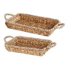 Load image into Gallery viewer, Water Hyacinth Basket w/Beaded Edge