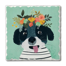 Load image into Gallery viewer, Floral Dogs Coaster