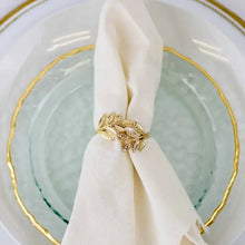 Load image into Gallery viewer, Laurel Wreath Napkin Ring Matte Gold 2"