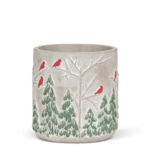 Load image into Gallery viewer, Winter Forest with Cardinals Planter