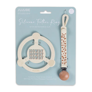 Silicone Teether Ring with Detachable Clip Howdy Partner