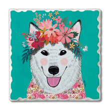 Load image into Gallery viewer, Floral Dogs Coaster