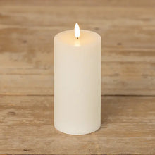 Load image into Gallery viewer, Cream Grooved 3D Flame Candle