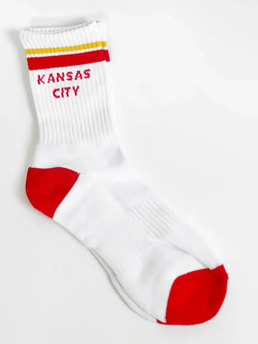 Kansas City Crew Socks - White w/ Red & Yellow