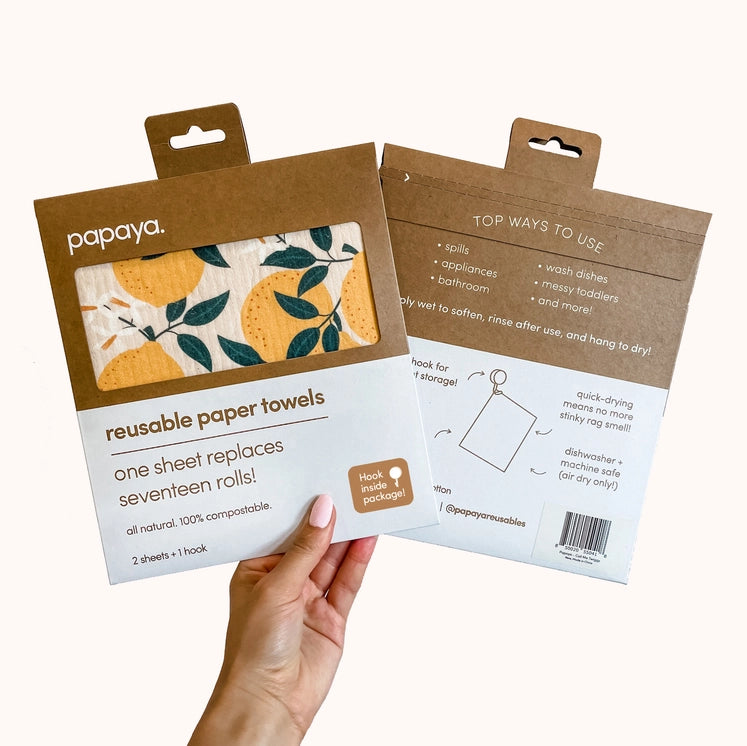 Papaya Reusable Paper Towel Set