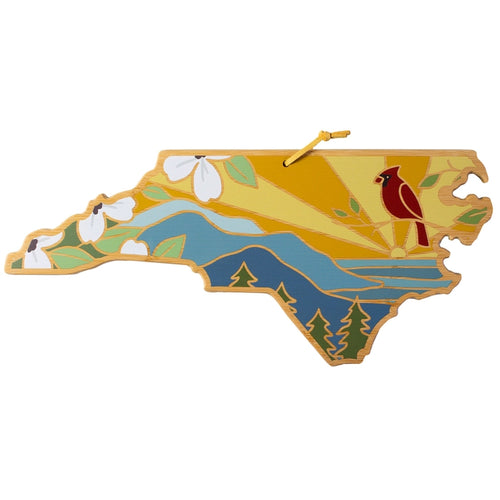 North Carolina Cutting Board with Cardinal Artwork