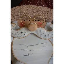 Load image into Gallery viewer, Painted Metal and Boucle Santa Head Wall Decor