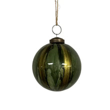 Load image into Gallery viewer, Green Watercolor Glass Ball Ornament