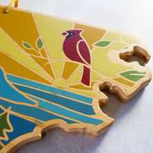Load image into Gallery viewer, North Carolina Cutting Board with Cardinal Artwork