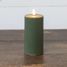 Load image into Gallery viewer, Green Grooved 3D Flame Candle
