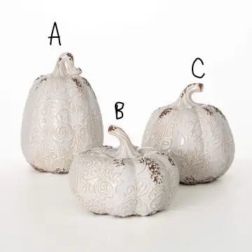 Cream Embossed Pumpkin